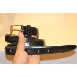 VINTAGE LEATHER Belt,black leather belt,women leather belt,belt brass buckle